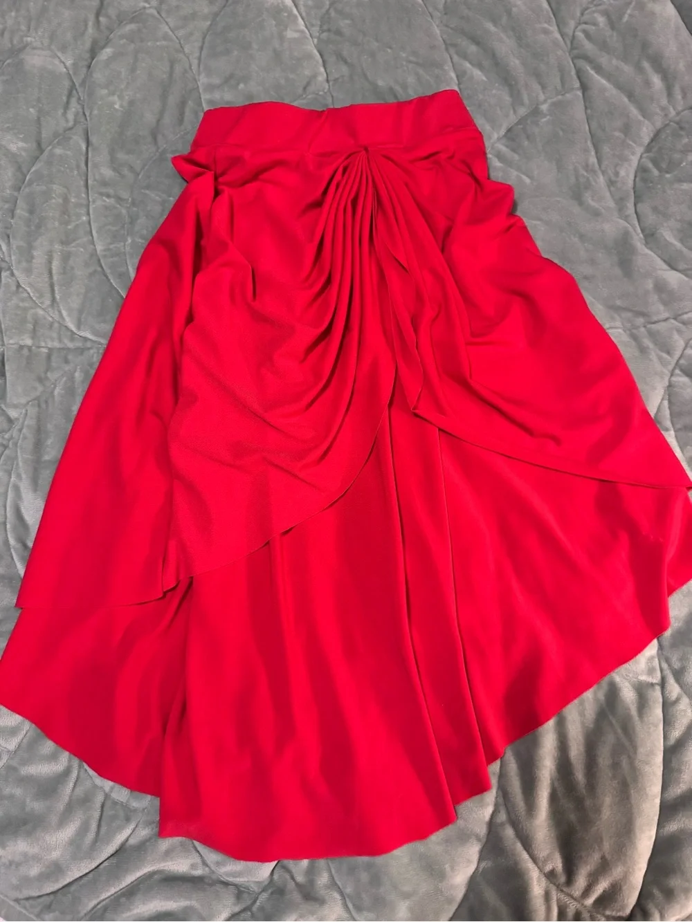 Balera Red High-Low Draped ballroom skirt - intermediate child (8/10)